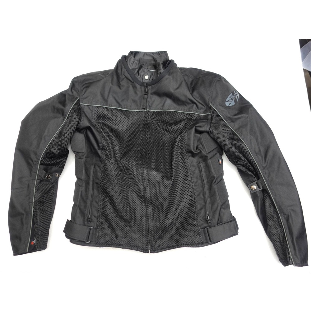 Joe Rocket Jacket Mens L Black Mesh Motorcycle Full Zip Riding Pockets Gear
